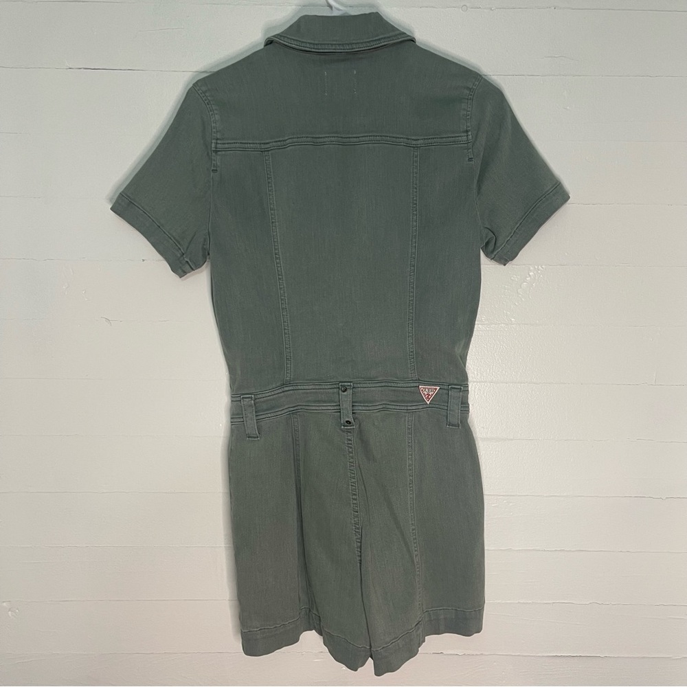 Nwot Small GUESS Jade Green Lara Denim Romper - Picture 3 of 3